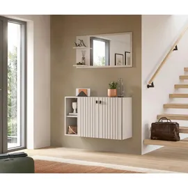 Möbel Boss Garderobenkombination 2-teilig  Station 106 x 37 x 192 cm creme