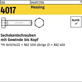 Industrial Quality Supplies Sechskantschraube ISO 4017 M8 x 40 Messing 100 Stück