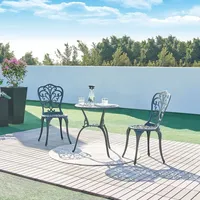casa.pro Bistro-Set Lupsam 3-tlg. Dunkelgrau/Grün