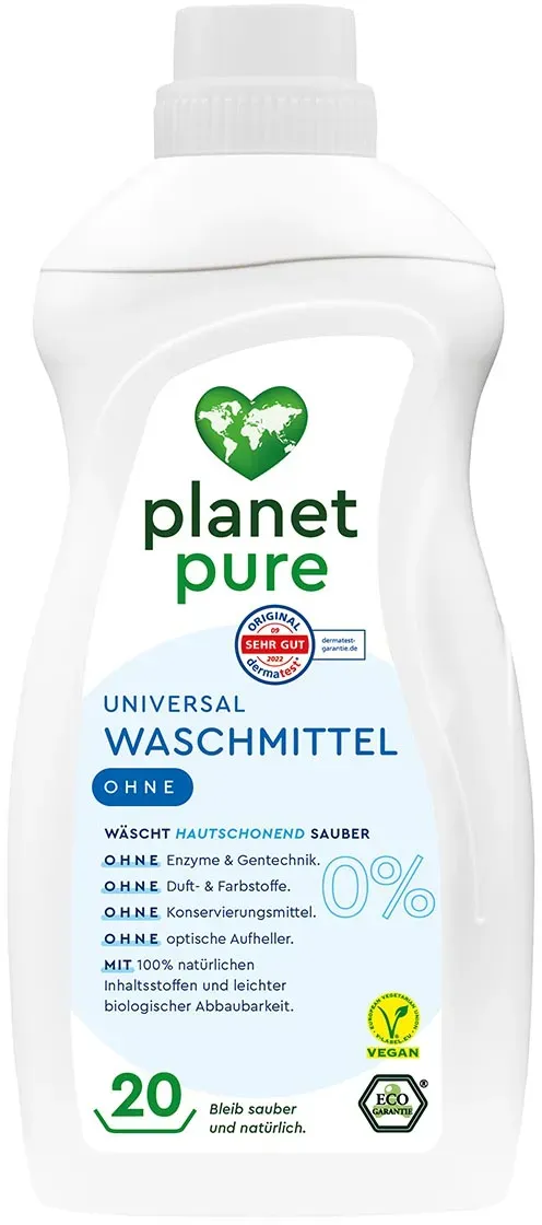 PLANET PURE Universal Waschmittel: Natürlich, Vegan, Hautschonend