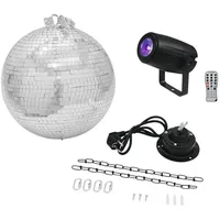 Eurolite LED Discokugel-Set mit Motor, mit LED-Beleuchtung 30 cm