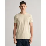 GANT T-Shirt »SLIM PIQUE SS T-SHIRT«, aufgestickte GANT-Wappengrafik auf der Brust Gr. XXL, silky beige , 20870465-XXL