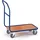 ROLLCART Transportwagen Holz/Stahl 800 x 500 mm blau mit Feststellbremse Tragkraft 250 kg