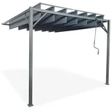 Cazeboo Pergola, Grau, Metall, Rechteckig, 291x220x288 cm, Sonnen- & Sichtschutz, Pavillons & Pergolas, Pergolas