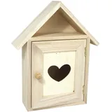 Rayher 62405000 Holz Schlüsselkasten FSC Mix Credit, 21x5x26cm, Herzenslust