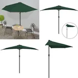 Vidaxl - Balkon-Sonnenschirm mit Alu-Mast Grün 300x155 cm Halbrund - Balkonschirm - Sonnenschirm - Gartensonnenschirm - Halbrund - Grün - Home &