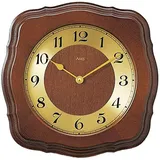 Funkwanduhr AMS "F5862/1", braun (nussbaumfarben), Wanduhren, B/H/L: 28cm x 5cm x 28cm, Quarz,Holz,Glas,Buche nussbaumfarben,Wohnzimmer,Küche,Made in Germany