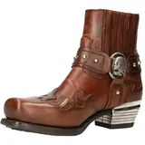 ORANDESIGNE Männer Western-Cowboy-Stiefel Vintage-Quadrat-Kopf-Ritter Stiefel Herren Hohe Hilfe Land-Art-Arbeitsstiefel Frühling Herbst Wandern Trekking-Jagd K Kaffee 45 EU - 45 EU