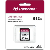 Transcend TS64GSDC340S SDXC-Karte 512GB A1 Application Performance Class, A2 Application Performance Class, v30 Video Speed Class