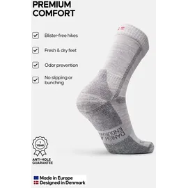 Danish Endurance Hiking Classic Socken 3-Paar Grau 39-42