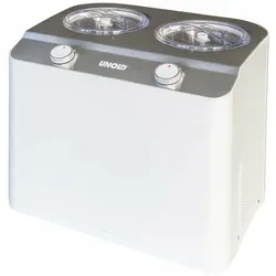 UNOLD EISMASCHINE Doppio bianco 48830, Kompressor Eismaschine, 2,4 l, 2 Becken,