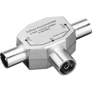 goobay Wentronic 2 Geräte Verteiler (TV),2X Koax-Stecker/Koax- Kupplung; CA 1007 P