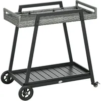 Outsunny - Servierwagen - 79Lx52Wx82Hcm - Grau,