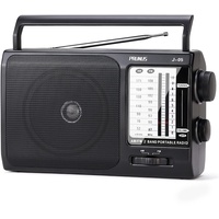 PRUNUS J-05 AM FM UKW Radio Batteriebetrieben, Kofferradio Mittelwellenradio mit Exzellentem Empfang, Batterie Radio Wird mit 3*D-Zellen-Batterien oder AC-Strom, Einfaches Radio für Senioren.
