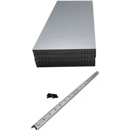 SCHULTE Regalwelt Steckregal Metall 180x60x40 cm silber 4 Fachböden