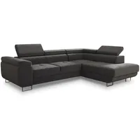 Sofnet Ecksofa Caris Schlaffunktion und einstellbare Kopfstützen, Wohnlandschaft mit Bettkasten, Couch, Sofa, (Grau (Kronos 22),