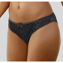 Slip LASCANA, Damen, Gr. 36/38, schwarz, Obermaterial: 90% Polyamid, 10% Elasthan, Unterhosen