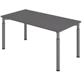 HAMMERBACHER YS16 höhenverstellbarer Schreibtisch grafit rechteckig, 4-Fuß-Gestell grau 160,0 x 80,0 cm