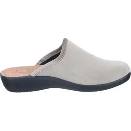 FLY FLOT Damen Pantoffel Hausschuh mit samtig weicher Haptik und Lederdecksohle, Größe:40 EU, Farbe:Beige - 40