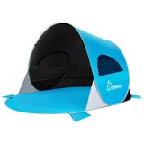 Wolfwise Kuppelzelt Strandmuschel Pop-Up Zelt mit UV-Schutz 50+, 2-4 Personen Strandzelt, Personen: 3 blau 220 cm