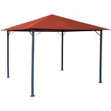 QUICK STAR Metall Garten Pavillon Nizza 3x3m Antik Partyzelt Terra/Rotorange RAL 2001