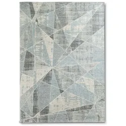 Vintage Teppich Triangolo 140 x 200 cm Mischgewebe Blau