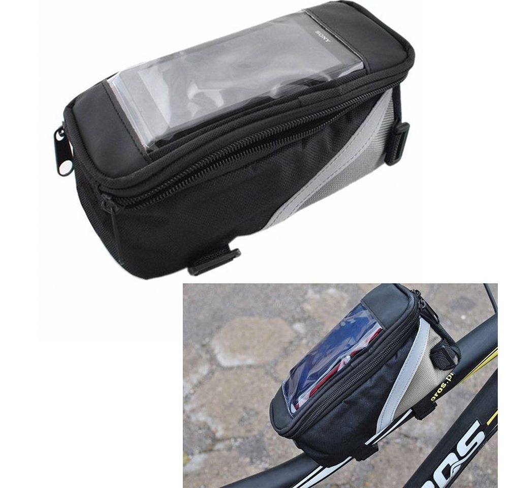 TSB Werk Fahrradtasche Fahrradtasche Rahmentasche Oberrohrtasche Bag, Smartphone, Handy, Halterung, Tasche schwarz