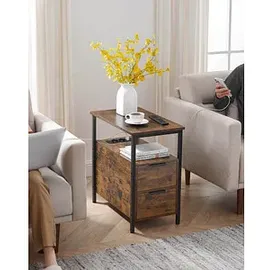 VASAGLE Beistelltisch rechteckig Spanplatte braun 35,0 x 60,0 x 61,0 cm, 1 St.