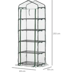 Outsunny - Gewächshaus - 69L x 49B x 193H cm