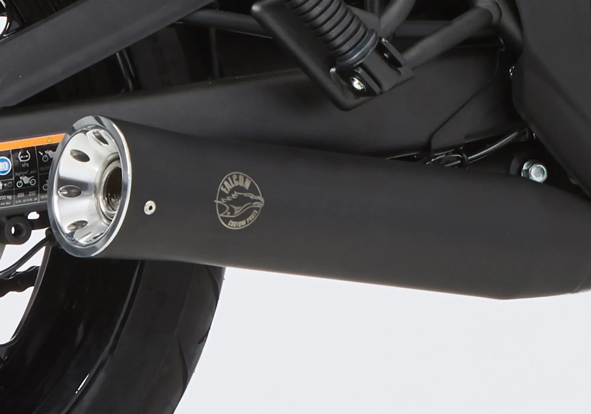 FALCON Double Groove slip op uitlaat bekleed roestvrij staal mat zwart, zwart