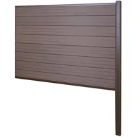 MCW WPC-Sichtschutz Savoie, Zaun Windschutz, Alu-Pfosten zum Einbetonieren ~ Erweiterungselement, 185cm braun