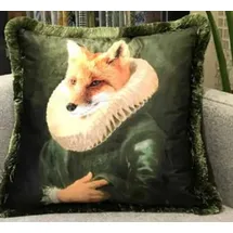 Casa Padrino Sir Fuchs 45 x 45 cm Grün / Mehrfarbig