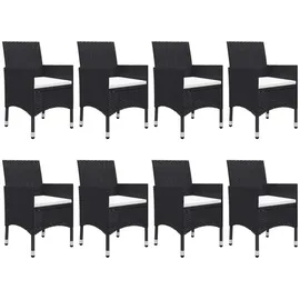 vidaXL Polyrattan Garten Essgruppe 9-tlg. schwarz