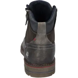 Lerros Schnürboots LERROS, Herren, Gr. 45, grau (anthrazit), Lederimitat, Schuhe Schnürboots, Schnürboots, mit seitlichem Reißverschluss