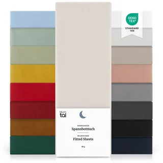 Blumtal® Spannbettlaken 120x200 - Bettlaken aus Microfaser - Öko-Tex zertifiziertes Spannbetttuch - Elfenbein