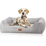 Knuffelwuff orthopädisches Hundebett aus kuschelig weichem Kaninchen Fellimitat Schnuffelupagus XXXL 155 x 105cm Grau | Abnehmbarer Bezug | waschbar | für große, mittelgroße und kleine Hunde