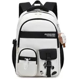 FANDARE Schulrucksack Teenager Schulrucksack Mädchen Schultasche Rucksack Schule Damen Herren Tagesrucksack Rucksack Laptop Rucksack Leichter Rucksack Uni Rucksack Wasserdicht Daypack Schwarz