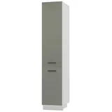 Feldmann-Wohnen Apothekerschrank Bonn (2D14K/40 kargo, 1 Tür, 2 Einlegeböden, 1 Korbauszug, 1-St., moderne Optik, MDF Fronten) weiß / reed green matt weiß