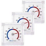 Lantelme Fensterthermometer Fensterthermometer eckig, Spar-Set 3-tlg., 6484, justierbar +/- 50° Celsius