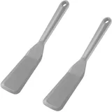 2 Stück Silikon Schmaler Spatel, 25.5 cm Silikon Schaber mit Langem Griff, Mini Spatula, Gummi Küchenschaber für Kochen, Backen, Rühren, Grau