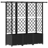 vidaXL Hochbeet mit Rankgitter und Dach 163,5 x 40 x 138 cm Schwarz