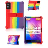 Schutzhülle für Hcjip Tablet, Android 14 Tablet 11 Zoll 2025 Neueste, yystao Kinder Weiche Silikon-Tablet-Hülle kompatibel mit Hcjip Tablet 11 Zoll, verstellbarem Ständer (Regenbogen)