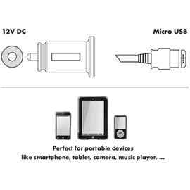 Schwaiger KFZ-Ladeadapter Spiralkabel Micro USB Schwarz/Transparent