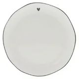 Bastion Collections Dessertteller Heart mit schwarzem Herz D. 16cm