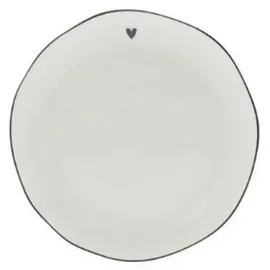 Bastion Collections Dessertteller Heart mit schwarzem Herz D. 16cm