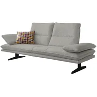 2-Sitzer W.SCHILLIG "broadway", grau (steel s22), B:216cm H:94cm T:96cm, Flachgewebe S22 (100% Polyester), Sofas, Sitztiefenverstellung, Kopfteil- & Seitenteilverstellung, Breite 216cm