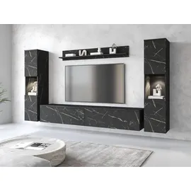 INOSIGN Wohnwand »PARIS, Vitrine Türanschlag links/rechts wechselbar« Komplett-Set, 4 Stk. tlg., braun