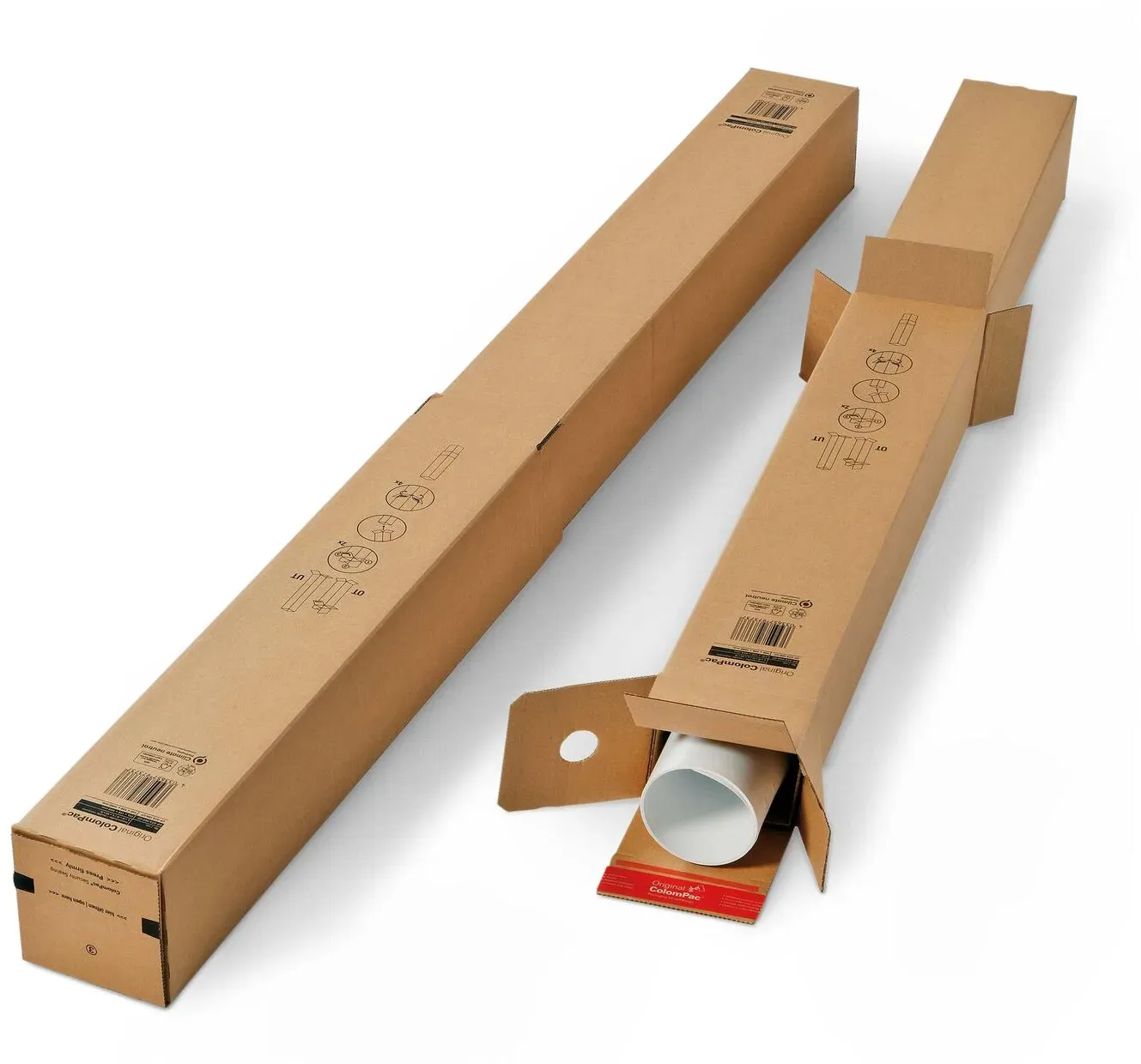 Flexible Teleskopverpackung 611 x 118 x 118mm teleskopierbar 107-164cm mit Selbstklebeverschluss braun