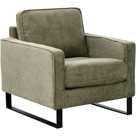 Beliani Sessel VIND Cord 72 x 71 x 70 cm Grün mit Kissen