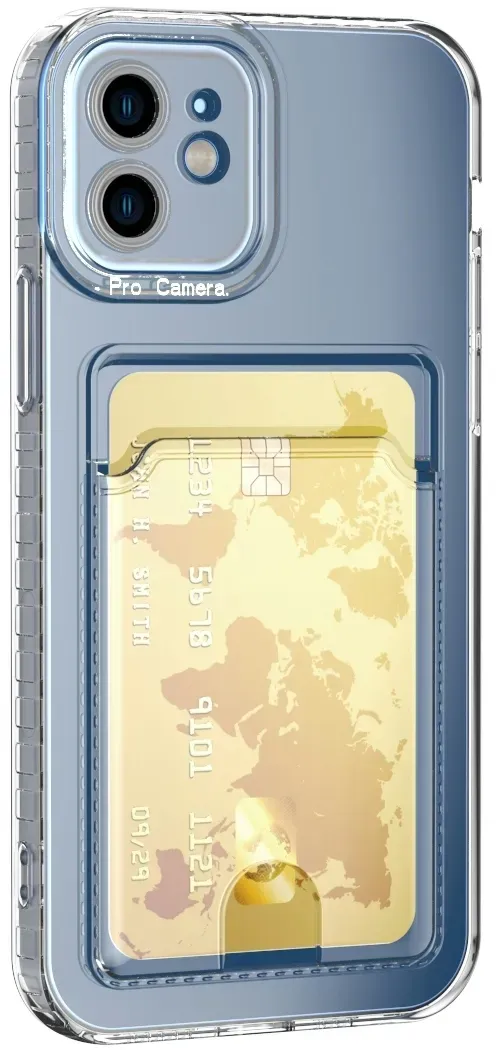 Schutzhülle für iPhone 11 Kamera Case Handyhülle Cover Tasche Transparent Smartphone Bumper (Kartensteckplatz-Kreditkarte-Geldscheine)